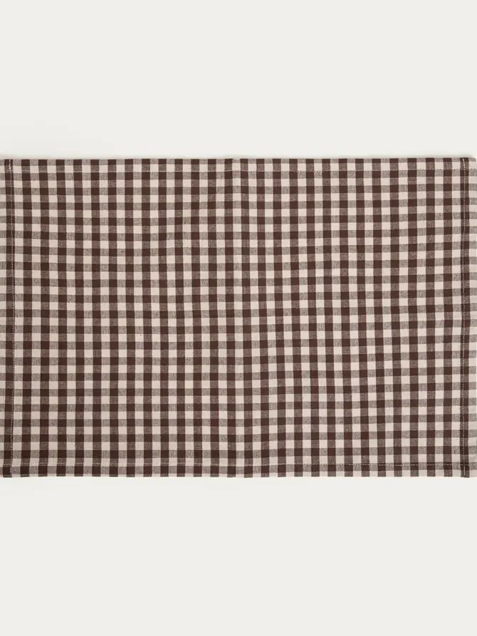 Maty stołowe MARAVILLA bawełniane w brązową kratkę, zestaw 2 szt. 2*30x45