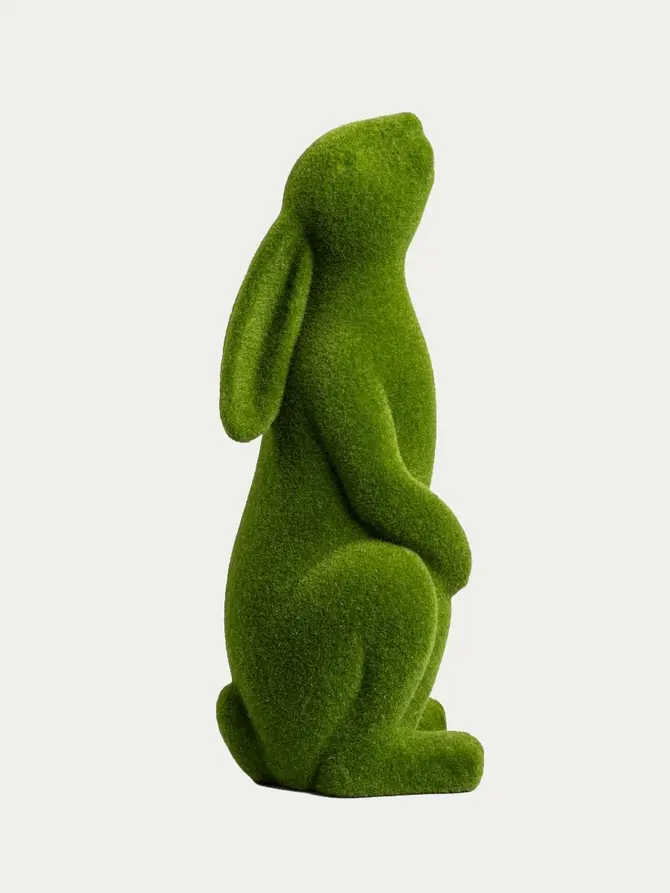 Figurka POLY zając stojący zielony 19x15x45 cm