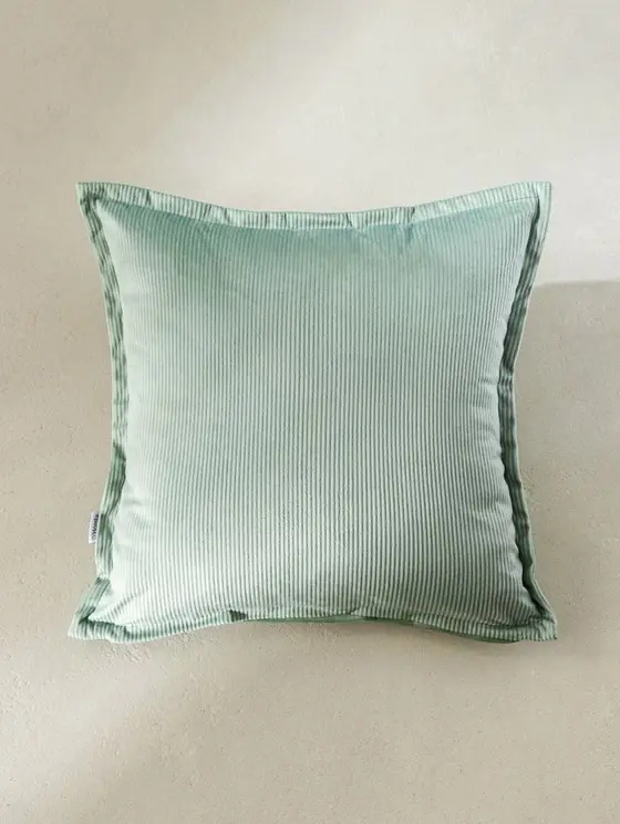 Poszewka NANTU welwetowa sztruksowa pistacjowa 45x45+1.5 cm