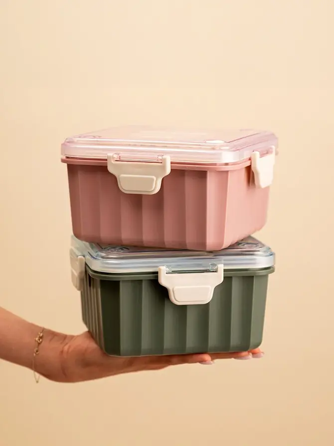 Lunchbox POPPIE z łyżeczką różowy 2,15 l