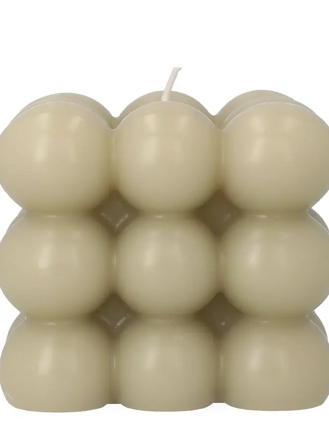 Świeca BUBBLE beżowa 10x10x10 cm