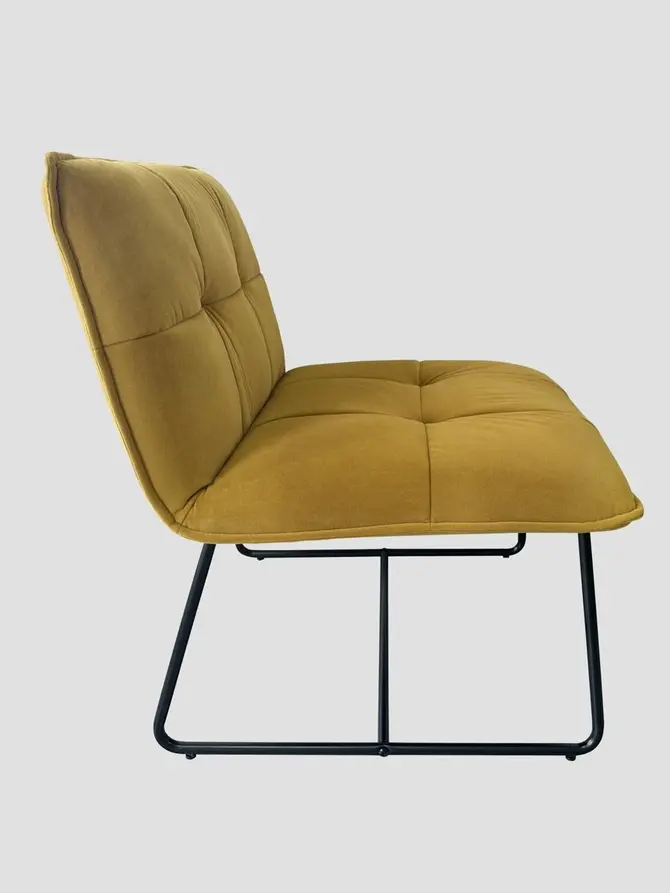 Fotel NELOX welurowy musztardowy 63x69x73 cm
