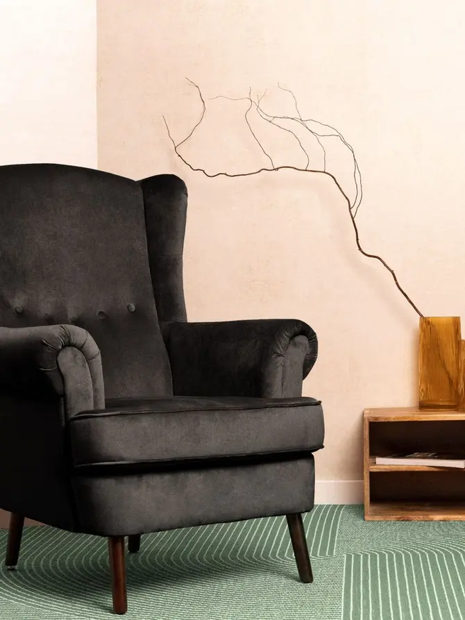 Fotel FOSSBY czarny 86x85x108 cm