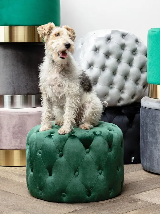 Pufa ALESSIA pikowana zielona 50x35 cm