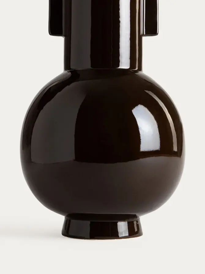 Wazon OPHIRA brązowy ceramiczny 17x35,2 cm