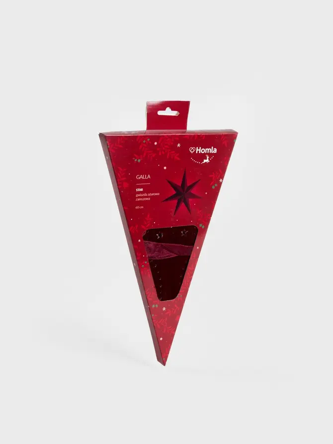 Gwiazda GALLA ażurowa zamszowa bordowa 60 cm