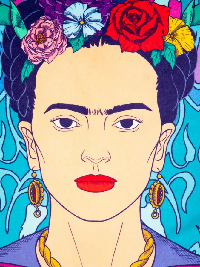 Poszewka FRIDA KAHLO z lamówką 45x45 cm