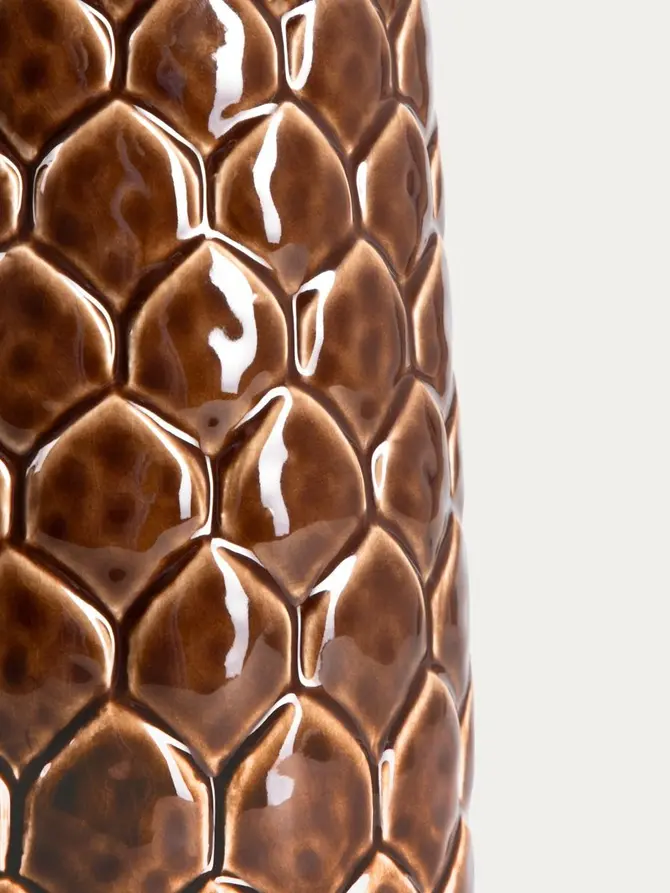 Wazon PINECONE ceramiczny szyszka brązowy 28x13,5 cm