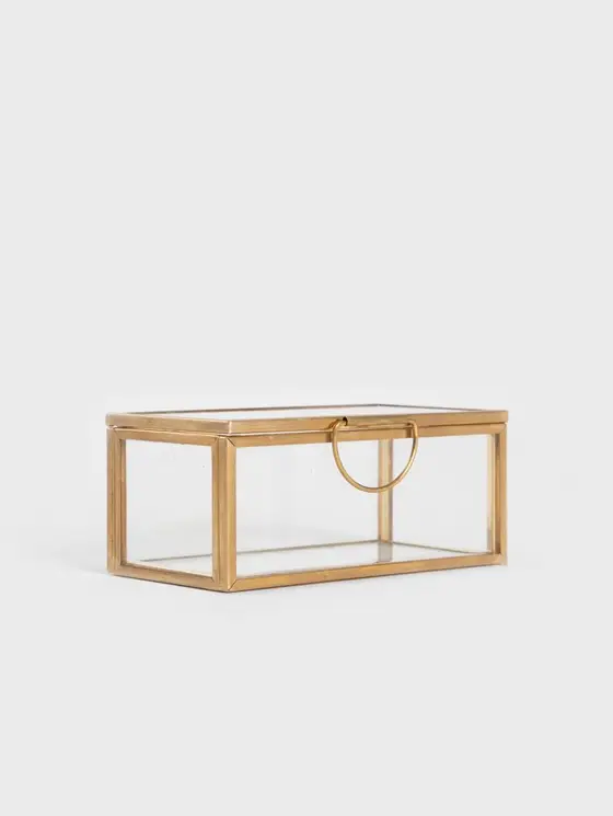 Szkatułka na biżuterię GRAZIA mini złota 9x4x5cm