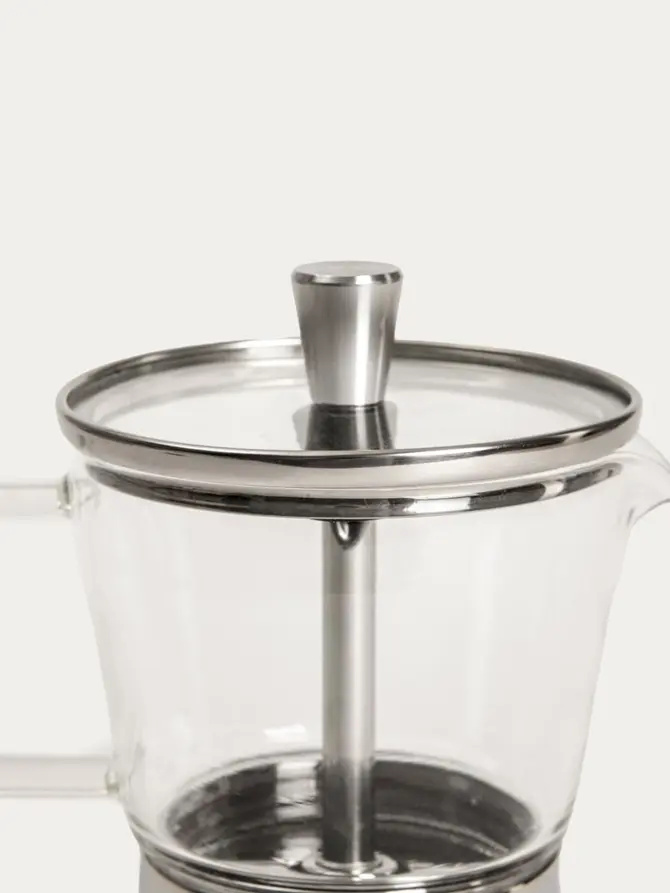 Kawiarka LUMI MOKKA stalowa ze szklanym elementem 6 cups