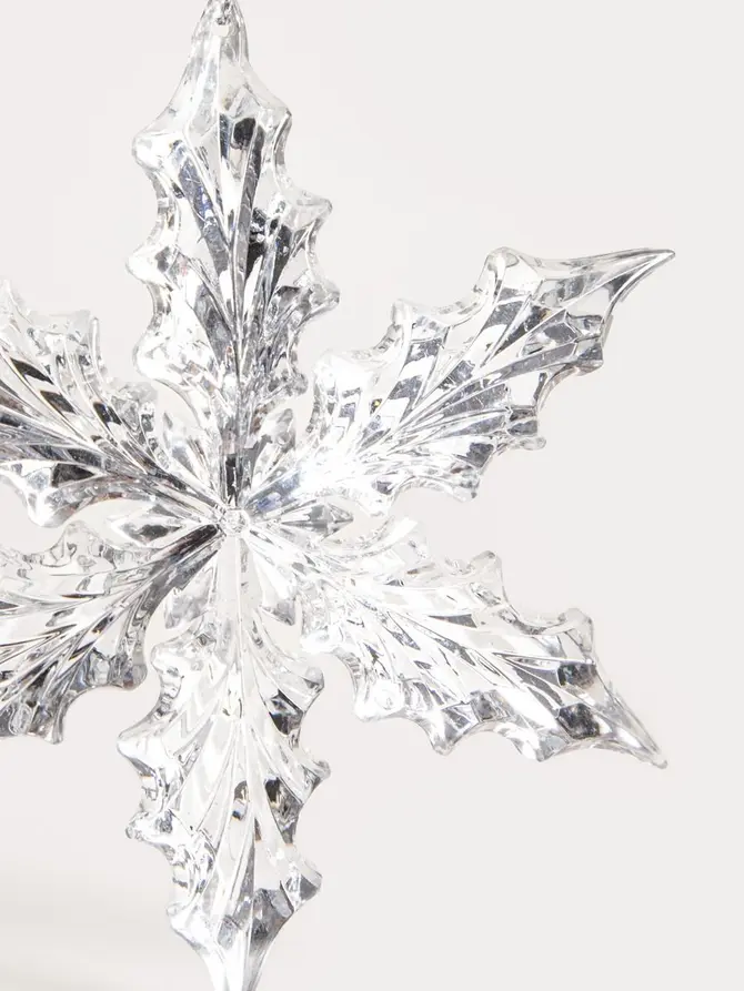 Zawieszka ASTRE śnieżynka z ostrokrzewu srebrna 12,5 cm