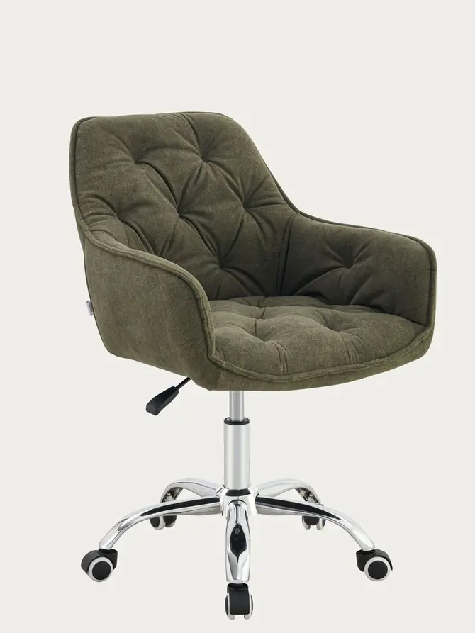 Fotel FUSSY w tkaninie obrotowy zielony 57x61x80-90 cm