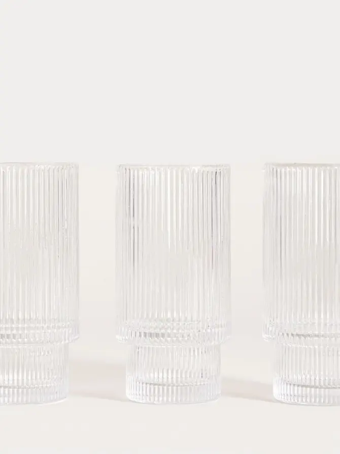 Szklanka LYNNASO piętrowana transparentna wysoka, 3 szt. 0,3 l