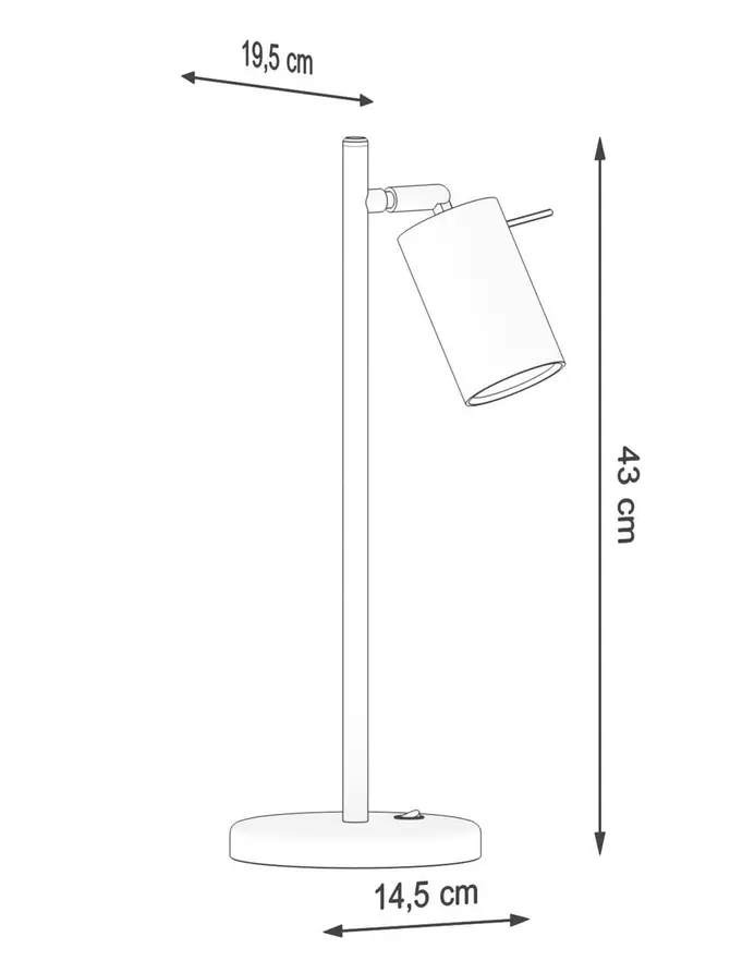 Lampa stołowa RING metalowa biała 43 cm
