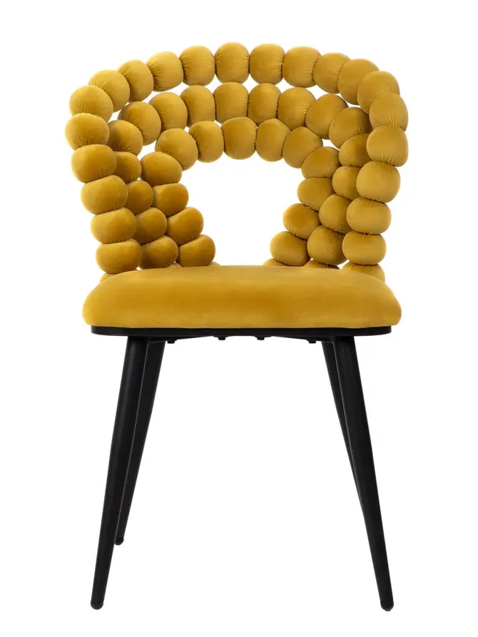 Krzesło BUBBLE VERSE welurowe oliwkowe 48x65x81 cm