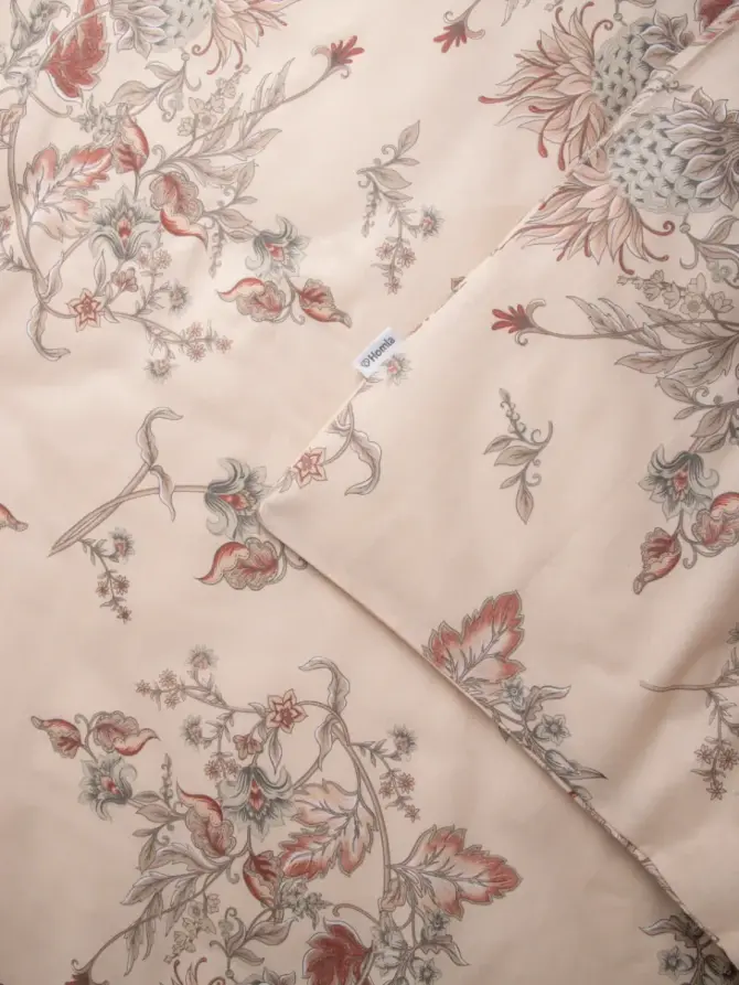 Pościel FLORAL PAISLEY bawełniana w różowe kwiaty 220x200 + 2*70x80 cm