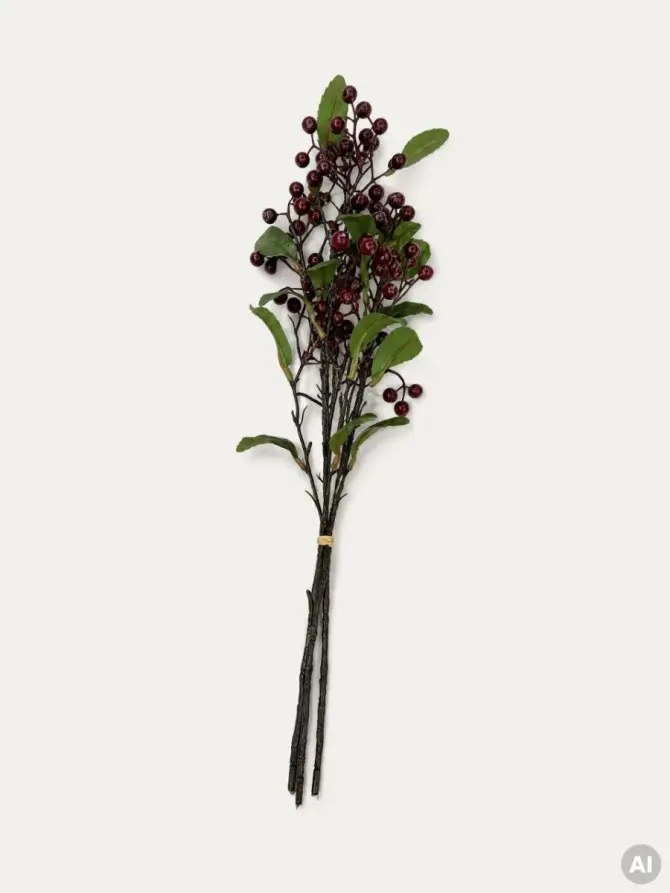 Bukiet sztuczny BRAVELLE jagody bordowe 52 cm