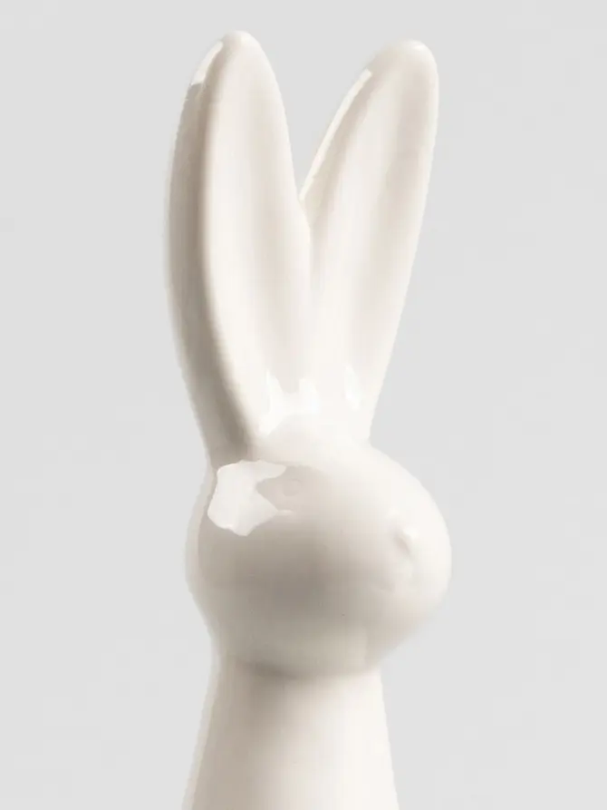 Figurka EDUARD królik porcelanowy biały 9x36 cm