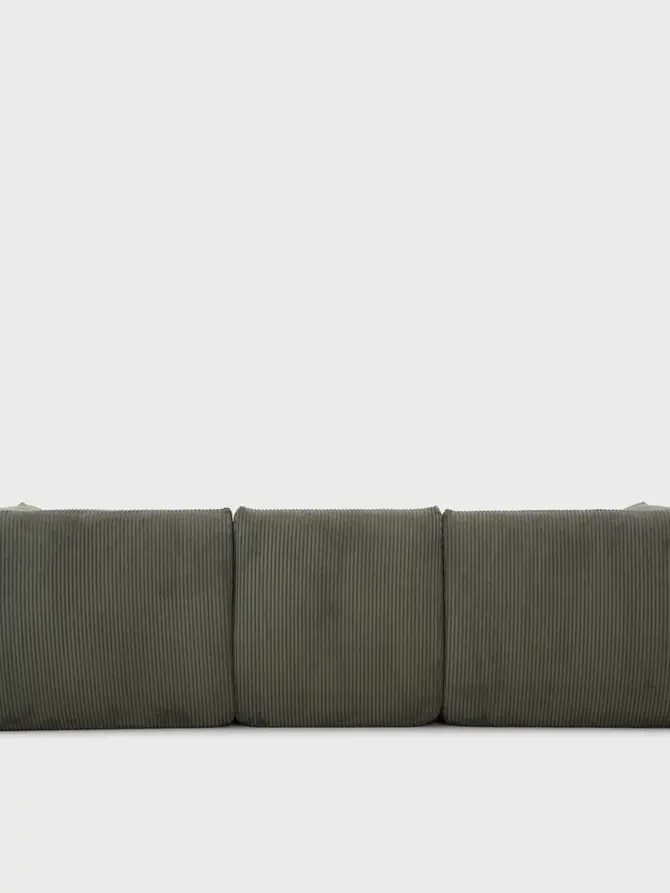 Sofa modułowa SVELA 3-osobowa oliwkowa piankowa sztruksowa 225x80x60,5 cm