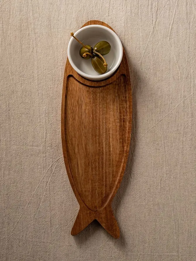 Zestaw MOOKA do serwowania w kształce ryby z miseczką 34,5x11,5 cm