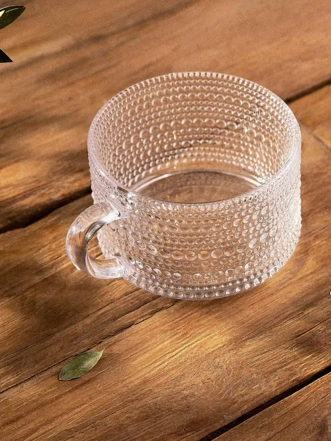 Filiżanka BARREL szklana w kropki 0,35 l