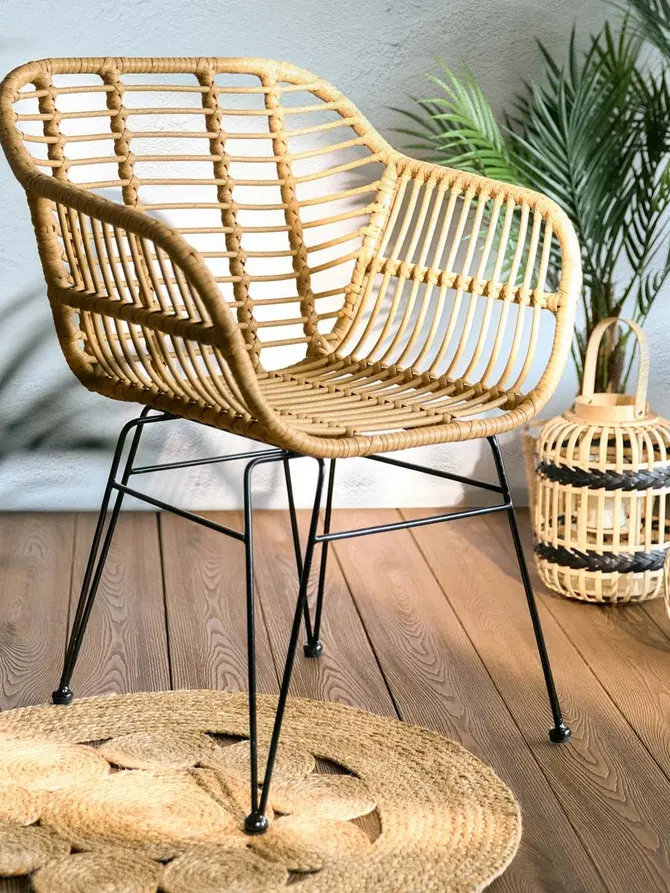 Krzesło JARDIN plecione naturalne 57x62x81 cm