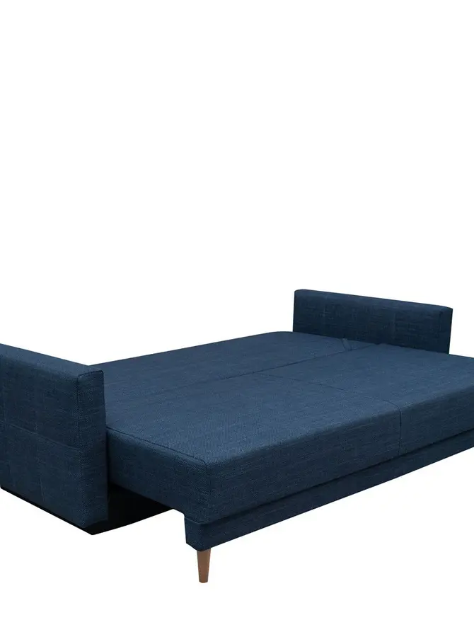 Sofa MAGNUS granatowa z funkcją spania i pojemnikiem na pościel 216x85x91 cm