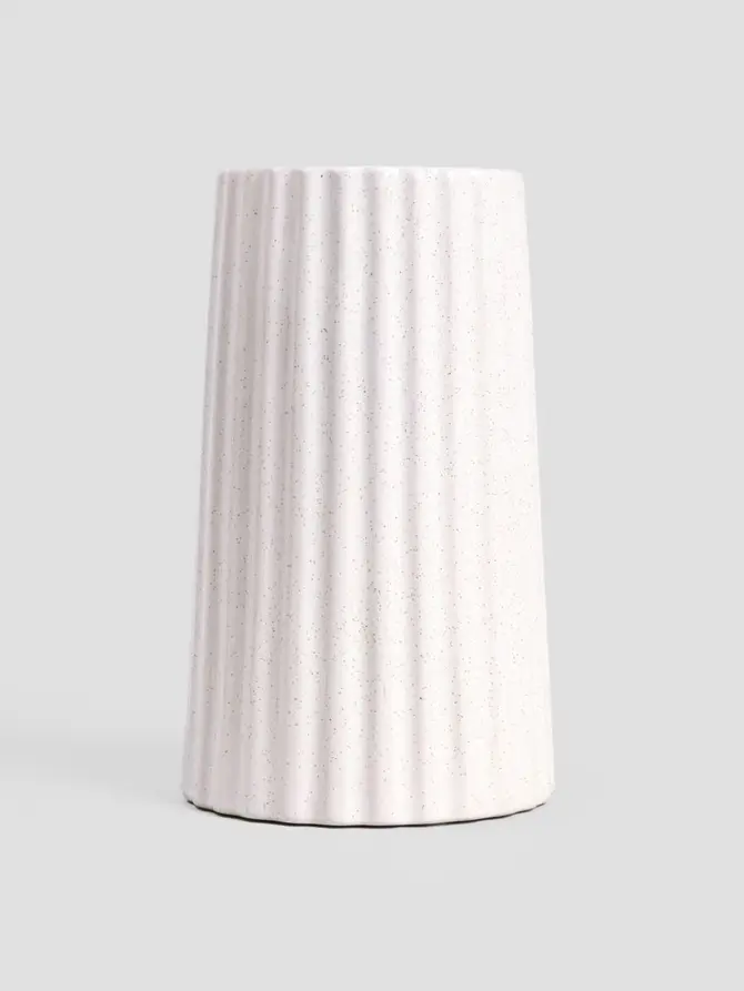 Wazon NOVO ceramiczny ryflowany ecru 11,5x19,5 cm