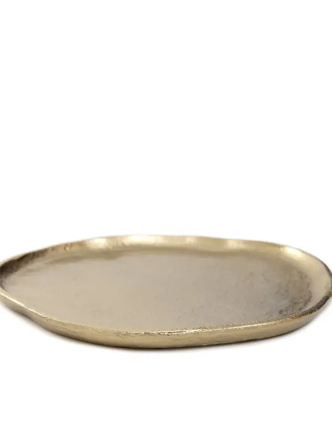 Taca dekoracyjna GIRONA metalowa złota 24x21x1,5
