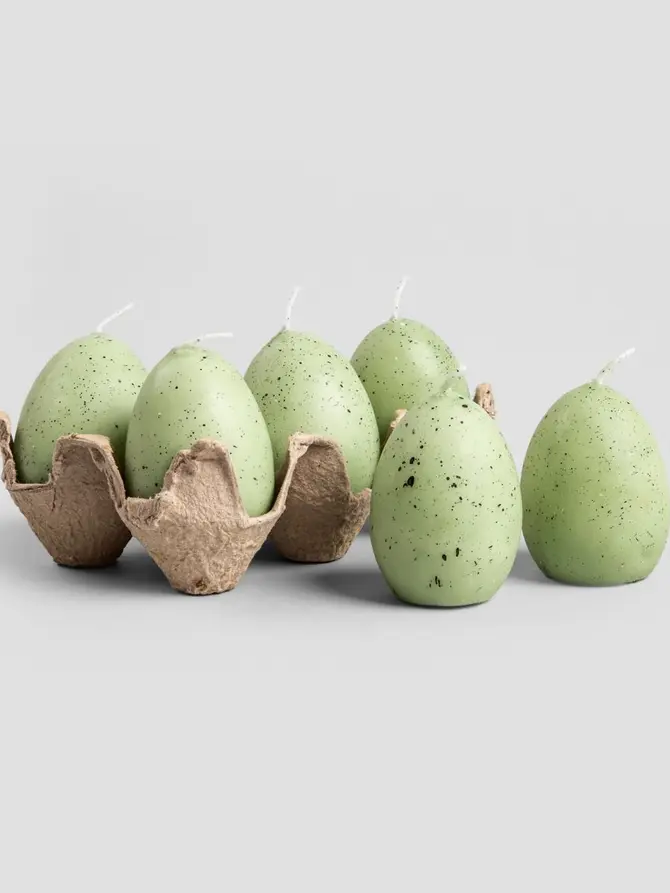 Świeca wielkanocna TRADITIONAL EASTER zielone jajka 6 szt.