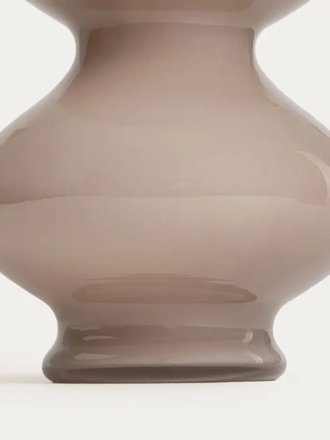 Wazon BOLIQ beżowy szklany 19,5x27,5 cm