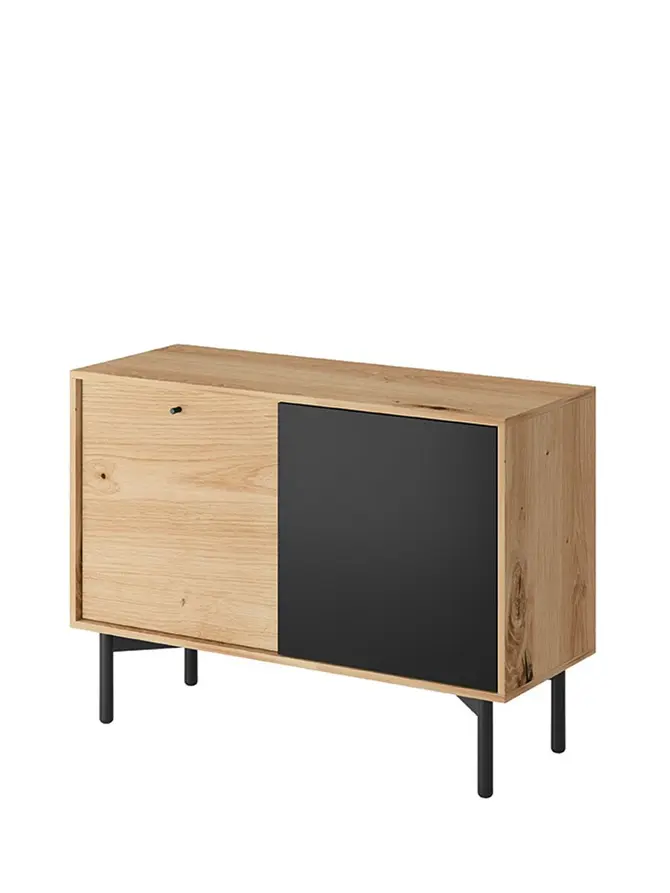 Komoda FLOW dąb artisan/ czarny 102x41x74 cm
