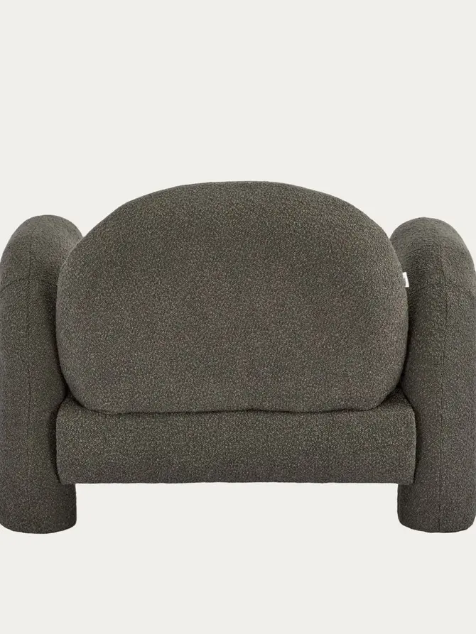 Fotel SEDIA brązowy w tkaninie TEDDY BOUCLÉ 95x88x70 cm
