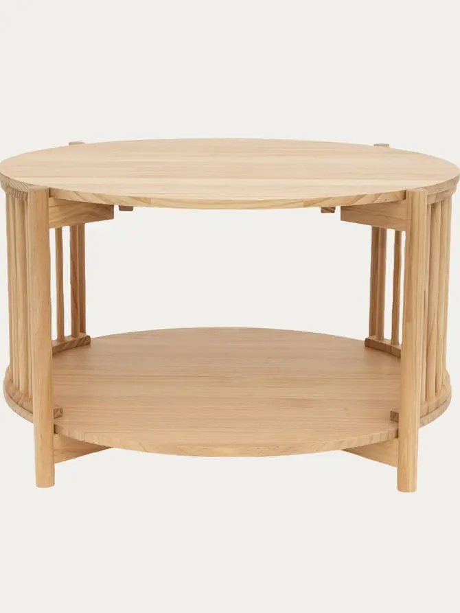 Stolik kawowy ALMA drewniany naturalny 80x80x45 cm