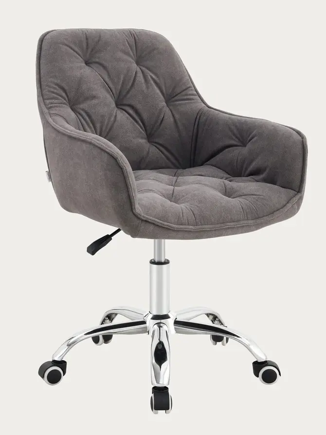 Fotel FUSSY w tkaninie obrotowy szary 57x61x80-90 cm