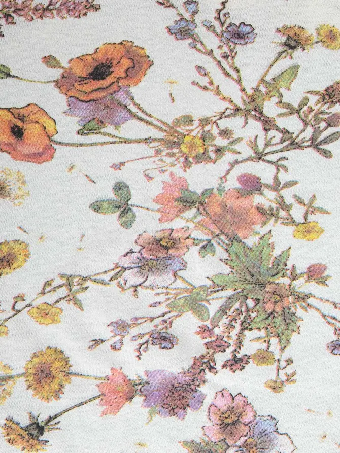 Prześcieradło MEADOW FLOWERS jersey w kwiatki 140x200 cm