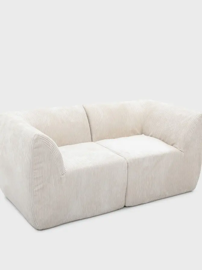 Sofa modułowa SVELA 2-osobowa beżowa piankowa sztruksowa 161x80x60,5 cm