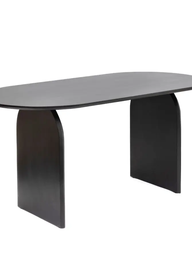Stół LAGOM lite drewno akacji czarne 160x80x76 cm