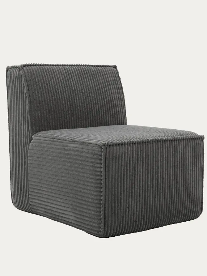 Fotel modułowy LYKKE ciemnoszary piankowy sztruksowy 73x88x73 cm