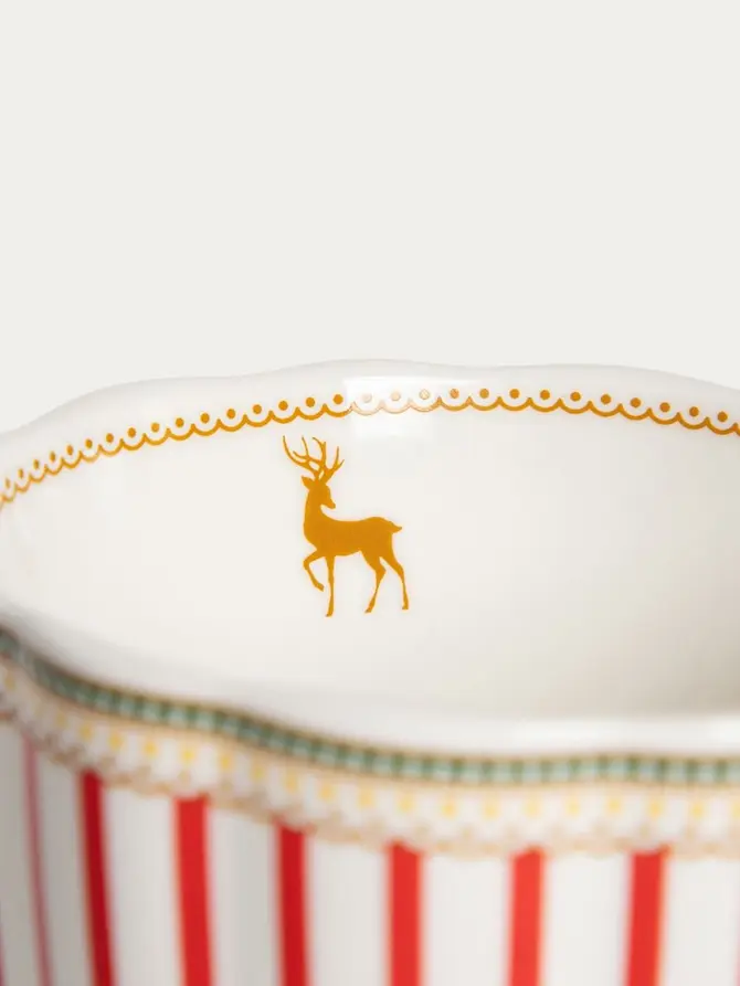 Kubek ABARIS porcelanowy w czerwone paski 0,3 l