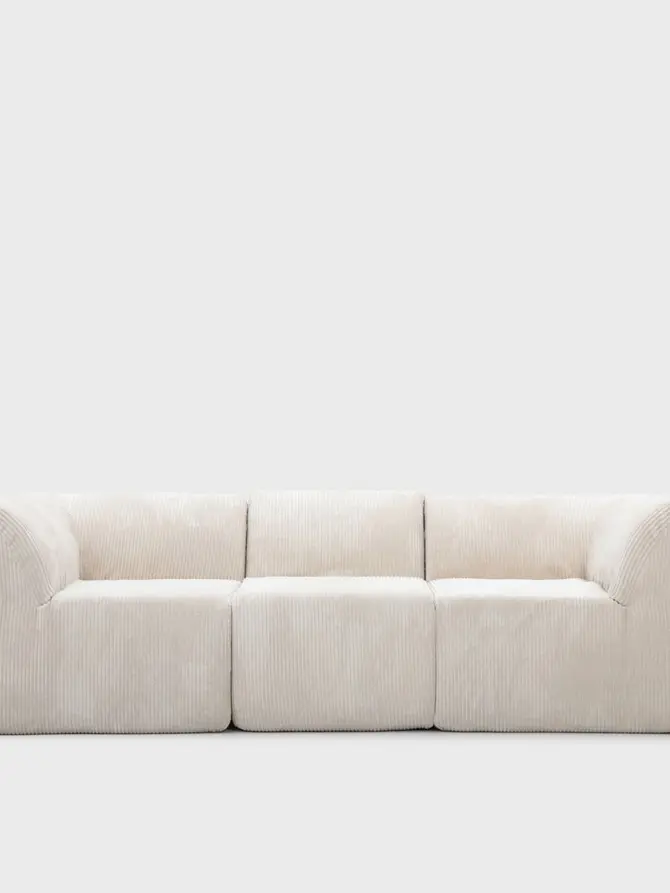 Sofa modułowa SVELA 3-osobowa beżowa piankowa sztruksowa 225x80x60,5 cm