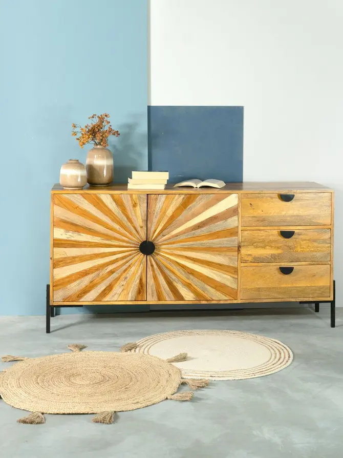Komoda TROPEA lite drewno mango z akacją 150x40x75 cm