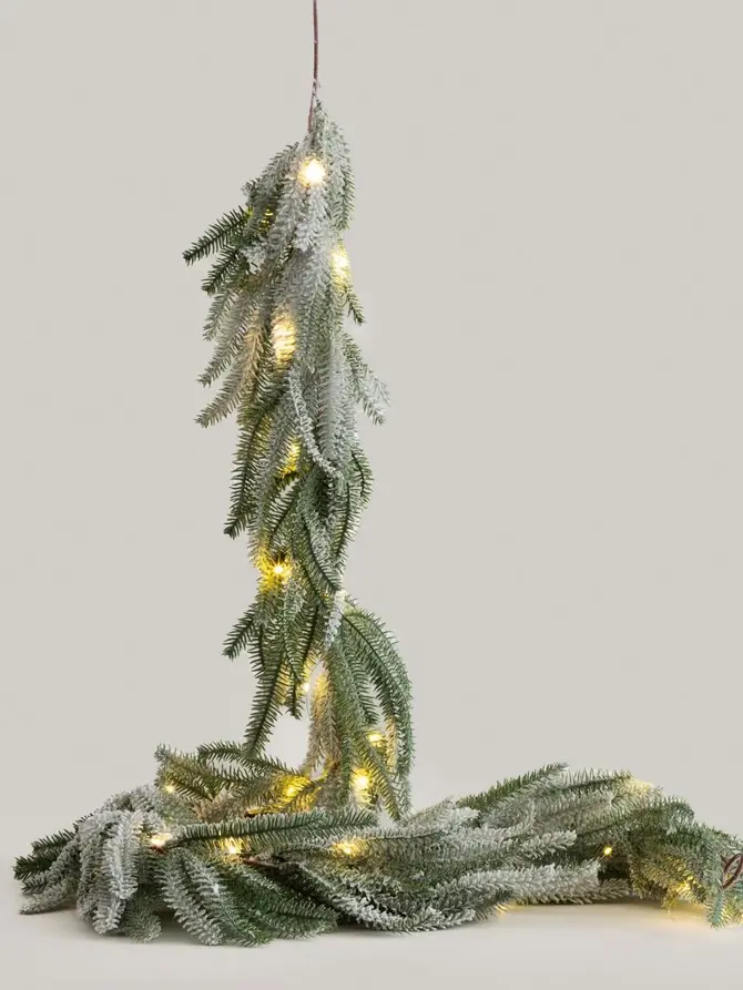 Girlanda z łańcuchem LED DULA ośnieżona zielona 180 cm
