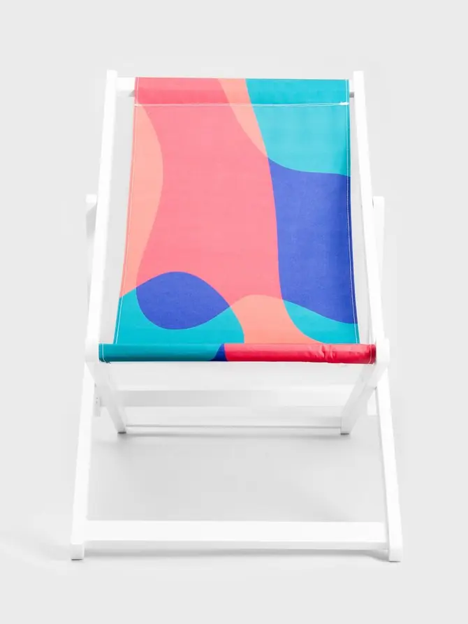 Leżak COLOR FIESTA drewniany biały 59x87/102x87/71 cm