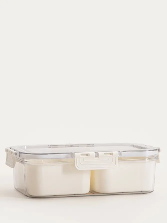 Pojemnik plastikowy GASPARI z wkładami prostokątny 23,5x16,5x7 cm