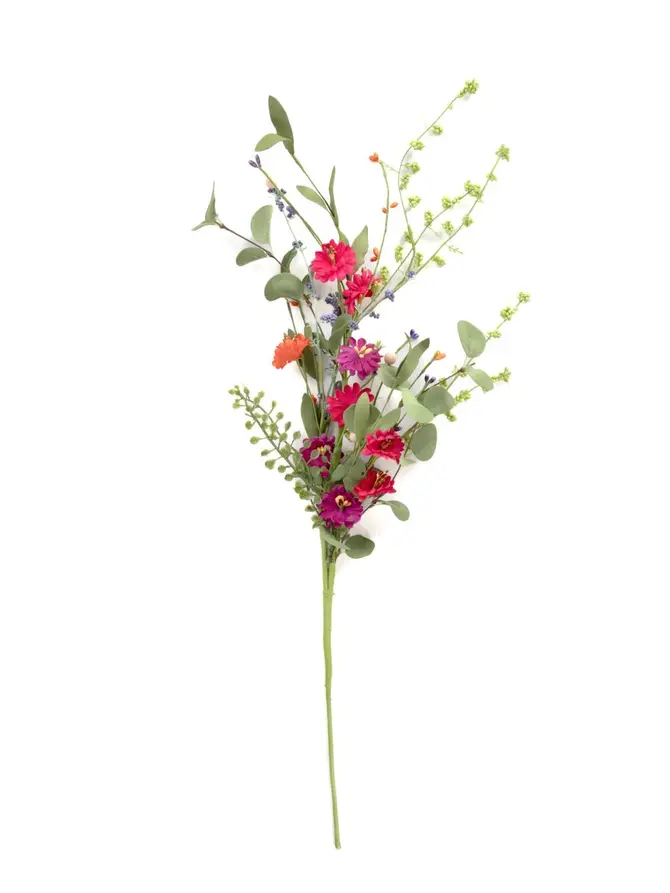 Gałązka sztuczna MEADOW z kolorowymi kwiatami 70 cm