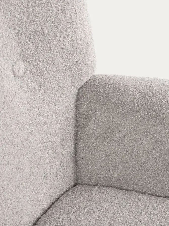 Fotel MOSS TEDDY BOUCLE w tkaninie TEDDY jasnoszary 70x55x95 cm