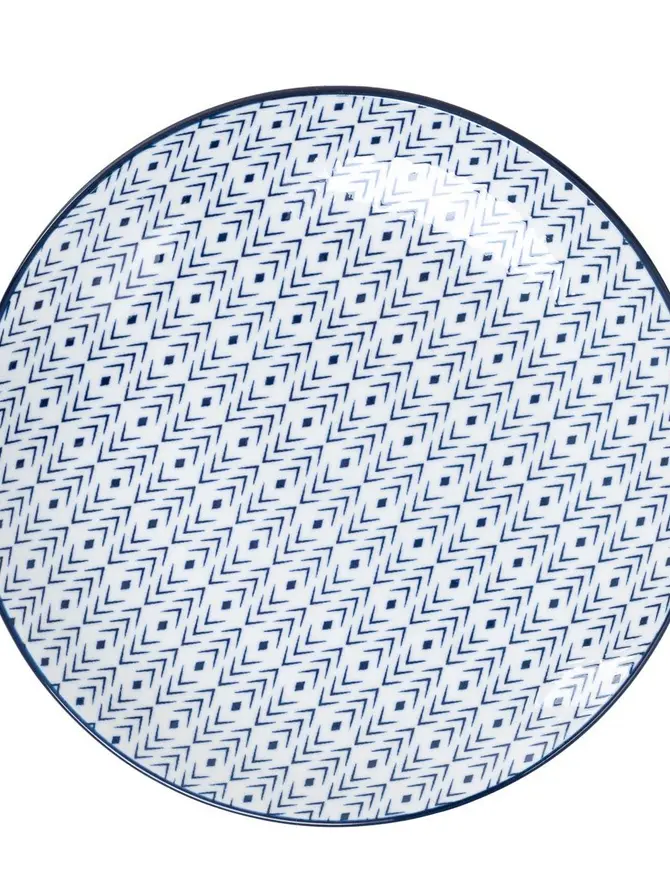 Talerz NAVIA obiadowy granatowy ornamenty 27cm