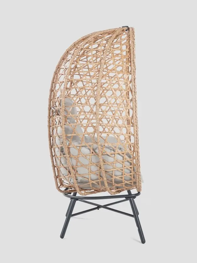 Fotel PARAISO Naturalny z beżową poduszką 85x67x144 cm