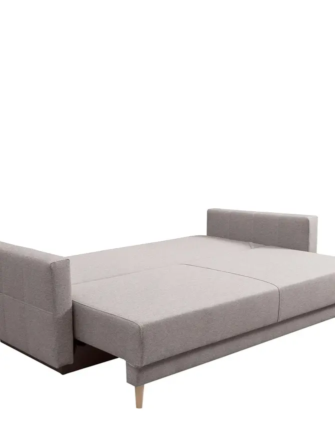 Sofa MAGNUS beżowa z funkcją spania i pojemnikiem na pościel 216x85x91 cm